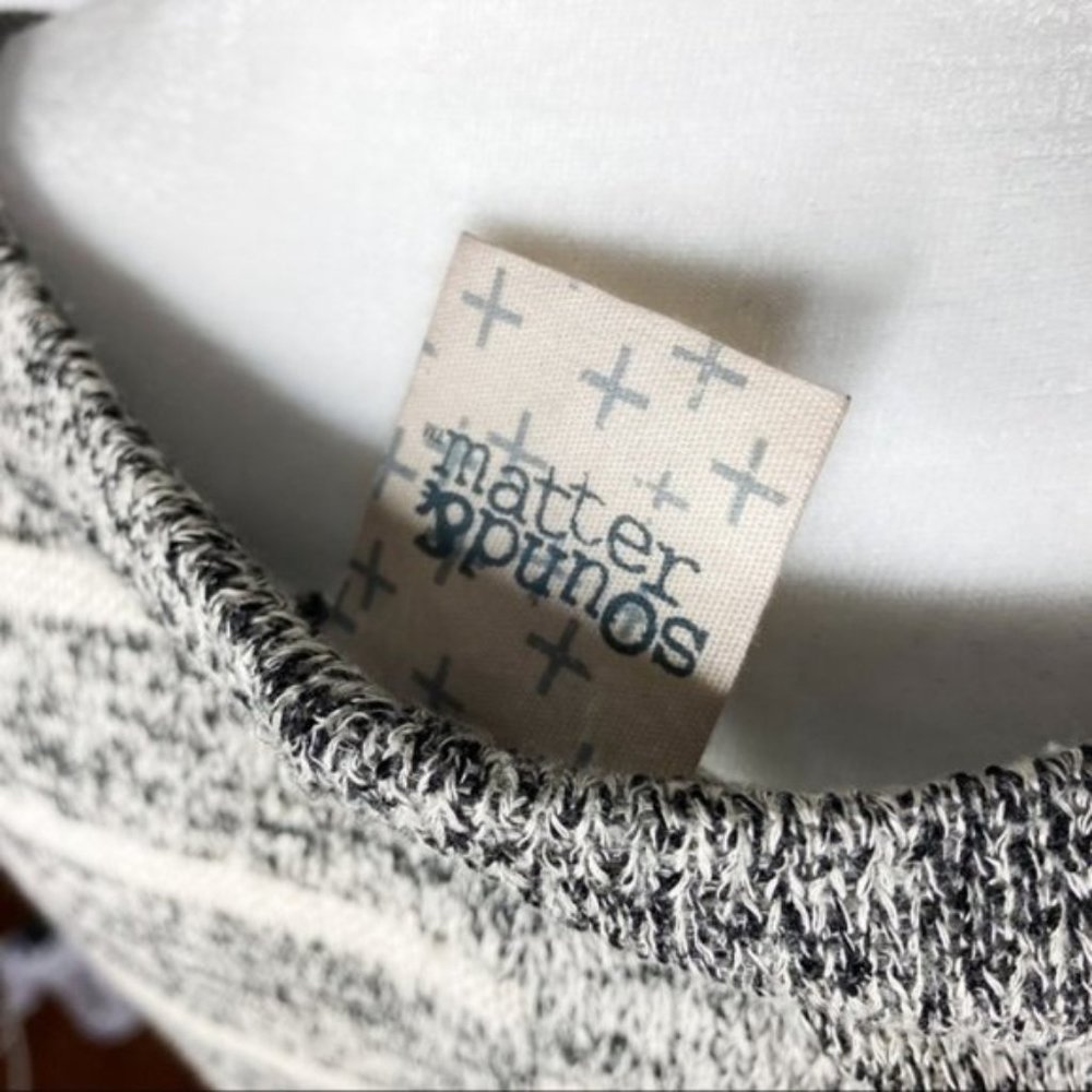 Sound & Matter Striped Dark Gray and White Sweater - Picture 4 of 5